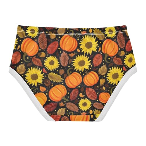 Joisal Bright Orange Pumpkins Girl Panties Cute Girls Underwear Toddlers Cotton Cartoon Briefs Kids Undies 2t2