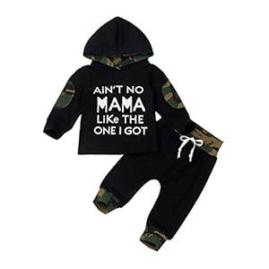 Wexuua Baby Boy Clothes Funny Letter Printed Long Sleeve Hoodie Tops Sweatshirt and Pants Outfits