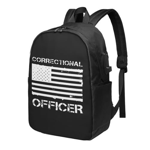 Corrections Officer Thin Silver Line American Flag Travel
