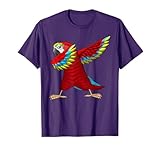 Funny Parrot Gift Parrot Lover Accessories & Stuff Unisex-Youth Black Cotton Blend T-Shirt Small Dabbing Parrot Tropical T-Shirt