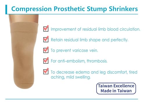 Image of Prosthetic Stump Shrinkers-Below Knee, 45cm, Compression, Amputee Socks, 20-30, Daily use, Taiwan Excellence XS
