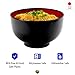 JapanBargain, 2-Pack Authentic Japanese Plastic Ramen Bowl, Black and Red Lacquered Style Noodle Soup Bowl, Made in Japan, Food Safe BPA Free, Microwave and Dishwasher Safe, 38 oz