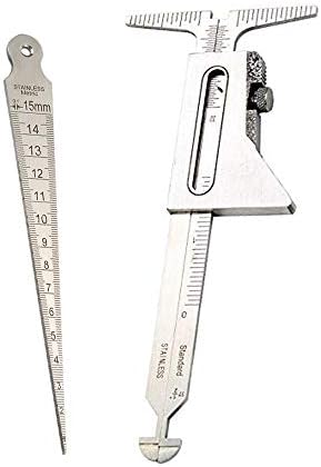 Highmoor Hi Lo Welding Gauge Gage Test Ulnar Welder Inspection Gauge Both Inch and Metric, Taper Gage 1-15mm Stainless Taper Welding Gauge Test Ulnar Inch & Metric Standard