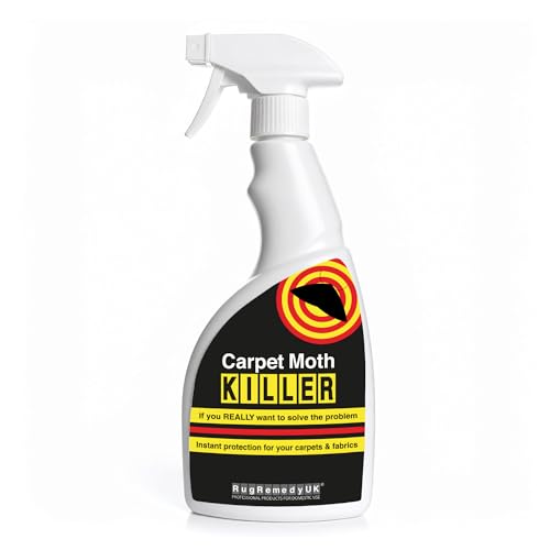RugRemedyUK Carpet Moth Killer Spray 500ml - Safe Moths Killer, Gentle Moths Repellent for Home, Rooms, Non-Staining Carpet Beetle Spray, Moth Repellent for Wardrobes, Prevention for 3 Months