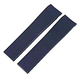 GJZISBKLB Cinturino in gomma fluorescente in silicone compatibile con il cinturino for orologio subacqueo Longines Hydroconquest L3 Conquest Sports, nero(Blue-No buckle)