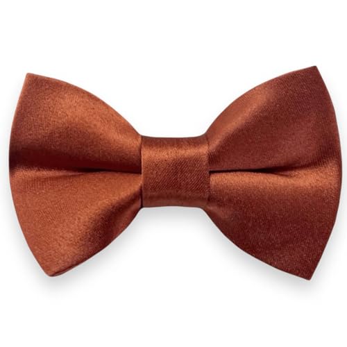 Detachable Dog Bow Tie, Slide-On Pet Bowtie for Collars, Stylish Durable Dog Lover Accessory Small, Medium & Large Dogs (Terracotta, Medium (4in Wide))