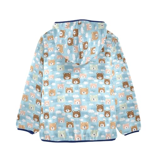 Cute Bear Boys Fleece Coat,Children's Zip-Up Hoodie Jacket,Baby Warm Fashion Outerwear 3-10T,A1134432