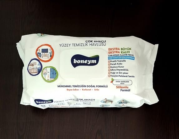 Boneym 100'lü Çok Amaçlı Yüzey Temizlik Havlusu – Beyaz Sabun Kokulu