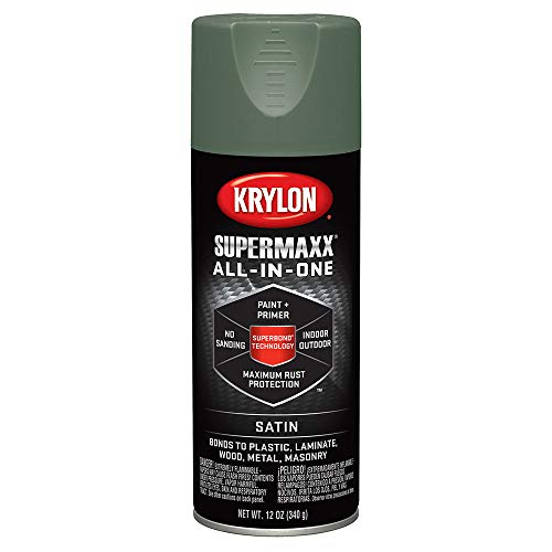 Krylon K08977000 SUPERMAXX Spray Paint, Satin Camp Green