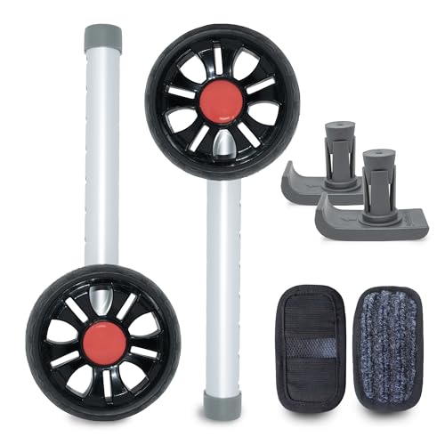 TREADZ: Universal Walker Wheel Kit with Universal FlexFit Skis (Rockin Red)