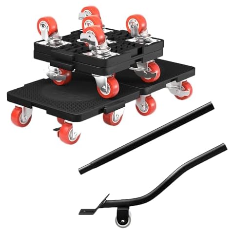 Heavy Furniture Lifter Mover Dolly Set, 360° Rotation 5-Wheel Dollies with Extendable Crowbar, 400kg/800Lbs Capacity Heavy Stuff Moving Tool Set Cover