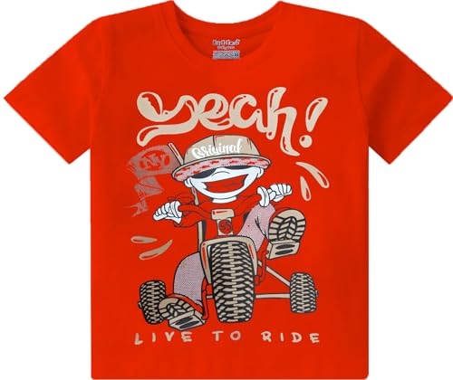 Image of kiddeo Boys Cotton Printed Regular Fit T-Shirt(Pack of 5)