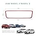 MUQIDA Rear View Mirror Protector Frame, Interior Rear View Mirror Cover for Model 3 Y X S Semi 2014-2024, Soft Silicone Edge Frame Decorative Accessory for Automotive Mirrors (Red)