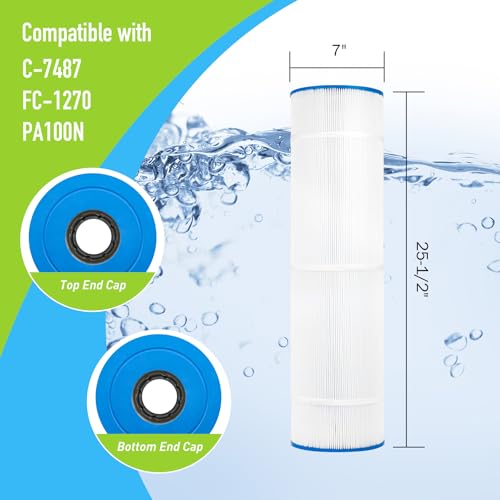 BLUEFLO Pool Filter Cartridge Replaces for Unicel C-7487, Pleatco PA100N, Hayward C4000, C4020, C4000S, Filbur FC-1270, Hayward CX870RE, CX870-XRE, 4 Pack by BLUEFLO - Used condition - US$109.75