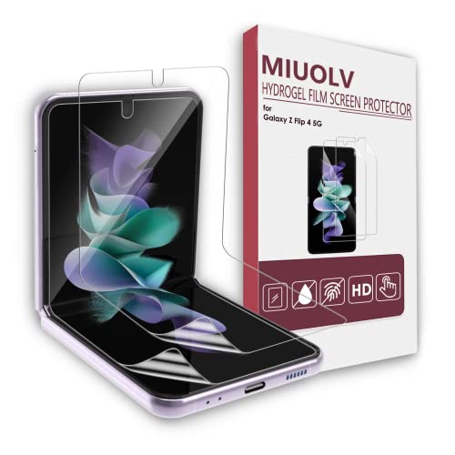MIUOLV Galaxy Z Flip 4 Screen Protector 2 Pack, Hydrogel Film Screen Protector for Samsung Galaxy Z...