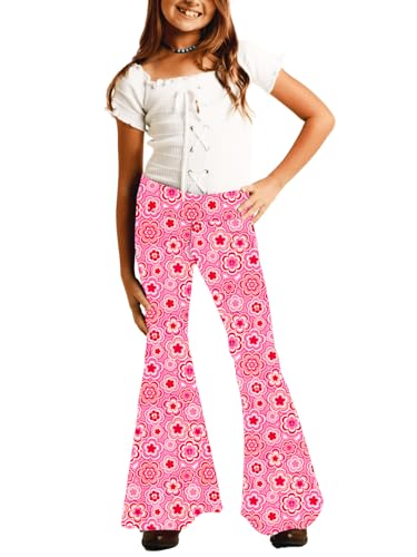 Image of Deerose Girls Halloween Hippie Bell Bottom Pants High Waist Flare Pants 5-14 Years