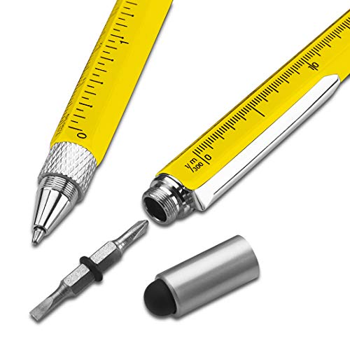 Screwdriver Pen Pocket Multi Tool Kit 6 in 1 - (2 Pack) Multi-Functional DIY Tool Set with Screwdriver, Stylus, Level Tool, Screwdriver Set & Tool Ruler with Phillips Flathead Bit - Perfect Mens Gift - Thumbnail 2
