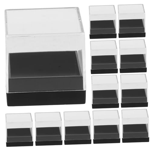 PRETYZOOM 18 pollici Scatole Smistamento Minerali in Acrilico Trasparente con Protettivo Quadrate Resistenti per Collezionismo e Esposizione Pietre Preziose e Fossili