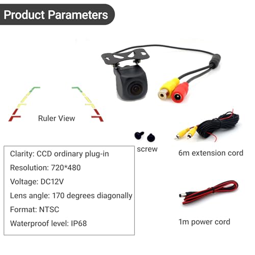 Image of Backup Camera 4 Pin Universal Rear Camera for Car Waterproof Viewing Angle 720 /1080P Changeable 2.5mm Jack Camera License Plate View Camera
