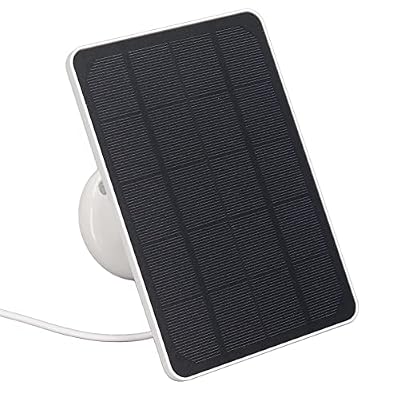Aolidsive Solar Monocrystalline Silicon Outdoor Camera Solar Charger 5V 800mA Micro USB for Security Cameras Small Appliances Courtyard Lighting and Emergency Use (White)