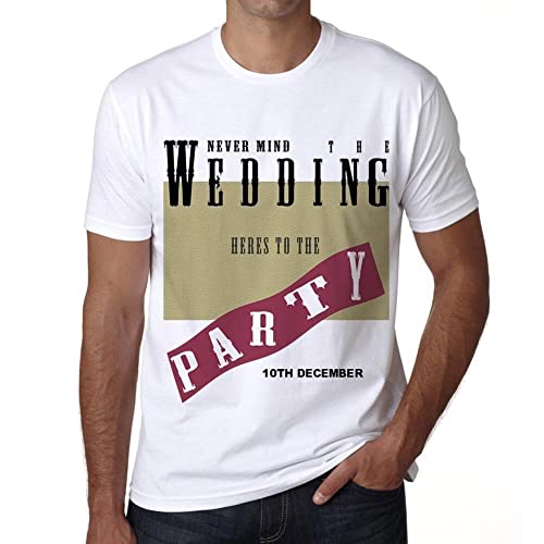 Ultrabasic Uomo Maglietta 10 Dicembre Festa di Nozze – 10th December Wedding Party – 10 Anni Idea Regalo 10° Compleanno T-Shirt Anniversario Stampa Grafica Vintage Anno 2014 novità Bianco 4XL