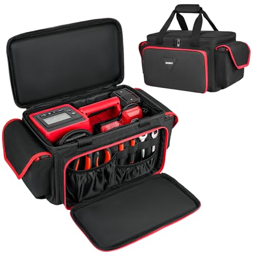 ZIOZERTT Air Compressor Bag Compatible with Milwaukee M18 Inflator 2848-20 Tire Inflator Carrying Case Compatible with Milwaukee Tool Battery and Charger Bag Only
