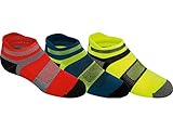 ASICS Quick Lyte Cushion Low Cut Running Socks (3 Pack), Fiery Red, Large