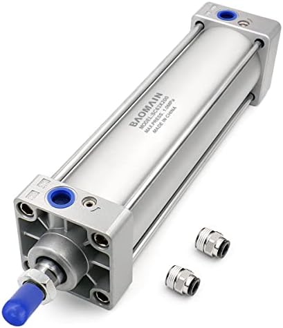 Baomain Pneumatic Air Cylinder SC 63 x 200 PT 3/8, Bore: 2 1/2 inch, Stroke: 8 inch, Screwed Piston Rod Dual Action