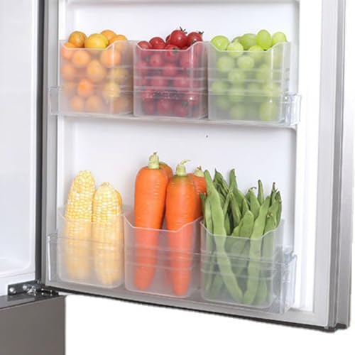 Fafeims Contenitore Portaoggetti per Porta Laterale del Frigorifero Scomparto Organizzativo per Frigorifero in Plastica Trasparente per Risparmiare Spazio in, Divisori Trasparenti, Facile da