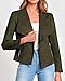 KIRUNDO Womens 2024 Fall Jackets Fashion Long Sleeve Open Front Crop Faux Suede Leather Bike Jackets Winter Coats(Army Green, Small)