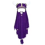 LUTICELI Viking Beard Hats Funny Beanie Hat Handmade Knit Wig Hat for Men Women