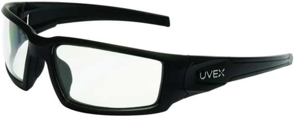 Uvex by Honeywell Hypershock Safety Glasses, Black Frame with Clear Lens & HydroShield Anti-Fog Coating (S2940HS)