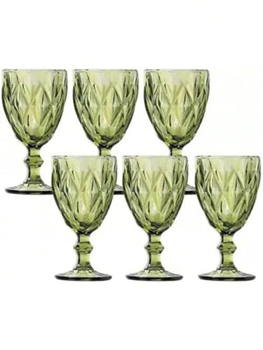 Conjunto 6 Taças para Água de Vidro Verde 300ml Class Home