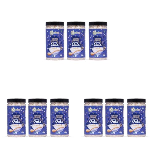 Image of NutriOrg Instant Oats 1.2kg (Pack of 9 * 400) | Organic & Gluten Free | High fibre & Protein Rich | Easy to Cook | Nutritional Breakfast