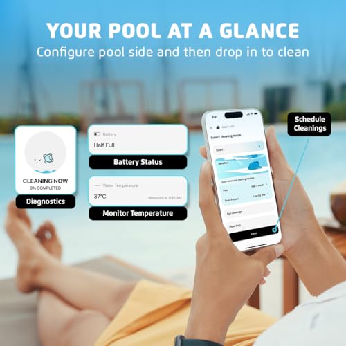 Dolphin Nautilus EON 100 Cordless Robotic Pool Cleaner Ideal for Pools up to 50 FT – Wi-Fi Connected