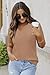 Arach&Cloz 2025 Womens Wool Blend Sweater V Neck Short Long Sleeve Fall Fashion Tops Business Casual Outfits Khaki