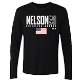 500 LEVEL Brock Nelson Colorado USA Elite Long Sleeve Shirt (Black, Large)