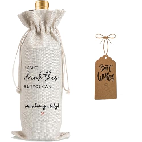 Julont 1Pcs Pregnancy Announcement Wine Bag New Mom Dad