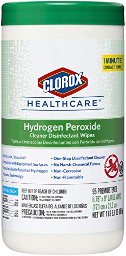 Image of Clorox Healthcare Hydrogen Peroxide Cleaner Disinfectant Wipes, 6.75" x 9", 95 Count (Package May Vary)