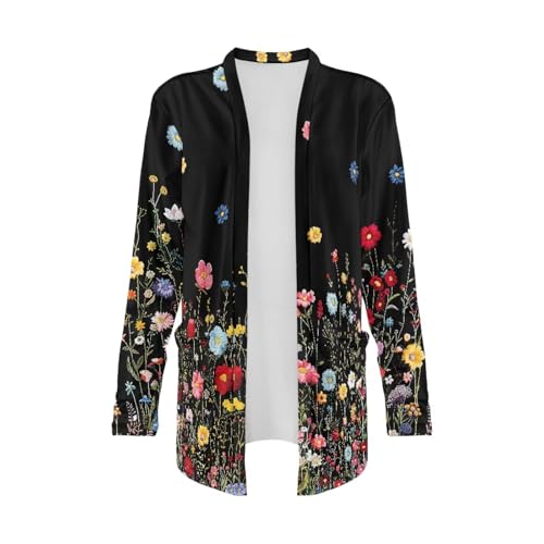 Image of Biyejit Women's Long Sleeve Open Front Cardigan Casual Loose Lightweight Cardigans with Pockets Drape Cardigan