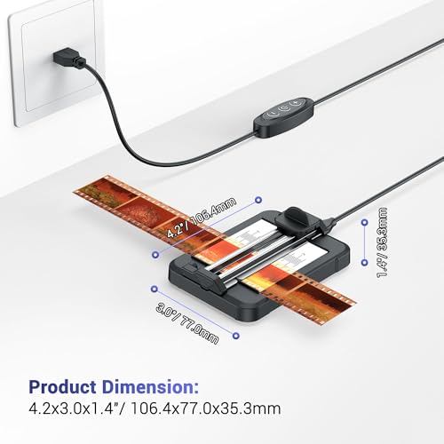 Image of Professional Slide Film Cutter for 35MM & 120 Medium-Format Negatives,Negative Cutter with Built in 11 Levels Adjustable Backlight Slide Film Old Photo Cutting Straight Accessories