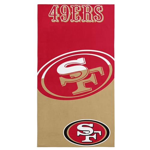 Image of Northwest NFL San Francisco 49ers Microfiber Beach Towel, 30 x 60 Inches - Quick Dry, Sand Resistant, Lightweight, Highly Absorbent, Incisor Design