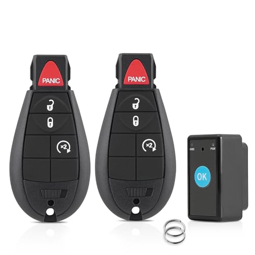 Key Fob Remote Replacement Fits for 2013 2014 2015 2016 2017 Dodge Ram 1500 3500 GQ4-53T Keyless Entry Remote Control (Pack of 2) (4 Buttons)