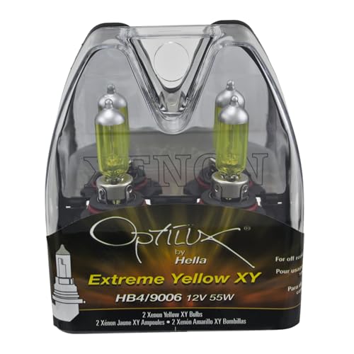 Image of Optilux Hella H71070602 XY Series HB4 9006 Xenon Yellow Halogen Bulbs, 12V, 55W, 2 Pack