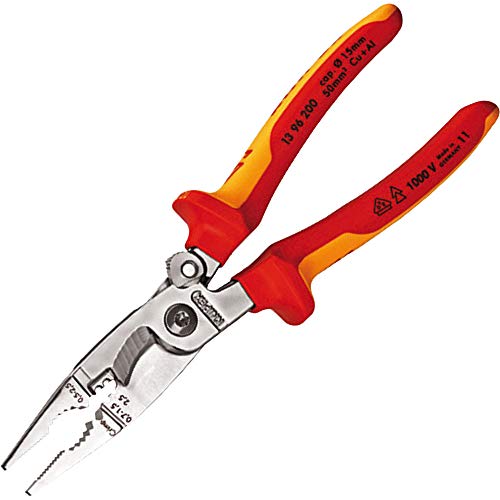 Knipex 13 96 200 Pliers for Electrical Installation VDE-tested with opening spring