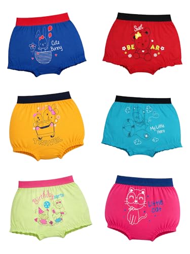 Image of BODYCARE Unisex Bloomers Pack of 6 | Cotton Spandex Breathable Ultra Soft Stretchable | Skin Friendly, Tagless Comfort | Ideal for School