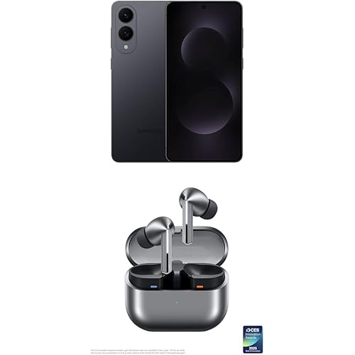 Samsung Galaxy S25 Edge 256GB Unlocked AI Smartphone, Titanium JetBlack w/Galaxy Buds 3 Pro AI True Wireless Bluetooth Earbuds, Silver
