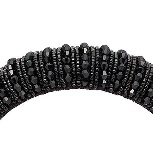 Glamlily Women's Padded Pearl Headbands with Rhinestones (2 Pack)