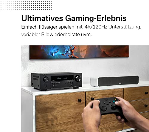 Denon AVR-S660H 5.2-Kanal AV-Receiver, Dolby Surround Sound, 6 HDMI Eingänge Und 1 Ausgang, 8K...