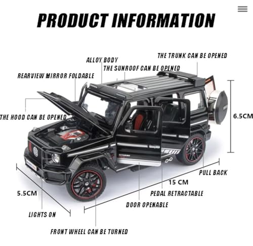 Image of Diecast Mercedes AMG G63 G-Wagon Toy Car - 1:32 Scale Alloy Car with Light & Sound, Pull-Back Off-Road SUV Toy for Kids Collectors, Gift for Boys & Enthusiasts (Color As Per Stock)
